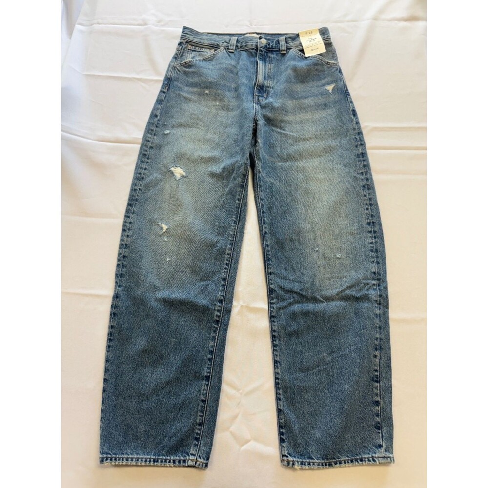 Madewell The Balloon Jean Medium Wash Dobins Distressed Size 29 - Picture 4 of 13